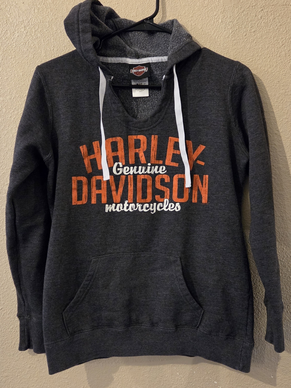 Harley-Davidson Charcoal Hoodie with Orange Logo
